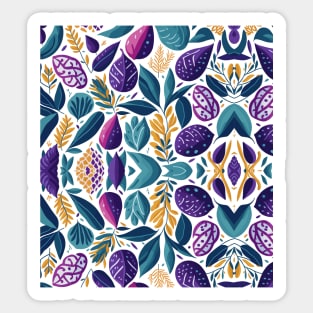 Seamless pattern with tropical leaves and plants. Sticker